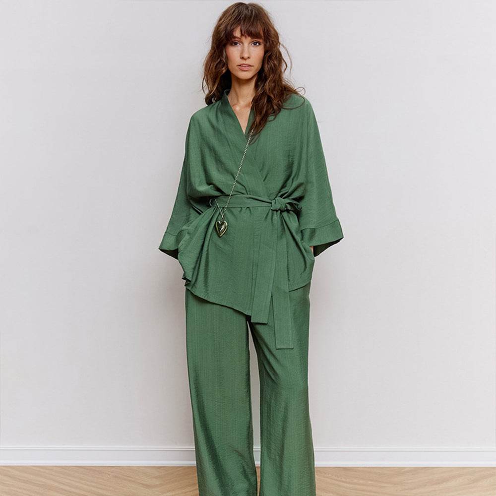 Elastic Rayon Pajamas Suit European And American