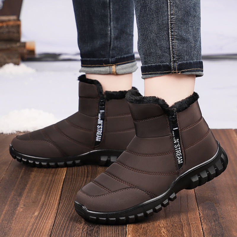 Men's Fleece-lined Thick Snow Boots Brown