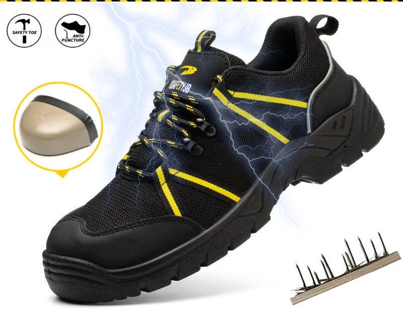 Smash-proof And Puncture-proof Safety Work Shoes On The Construction Site