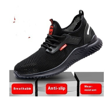 Comfortable Breathable Fly Woven Anti Slip Hiking Safety Shoes 820 mesh breathable