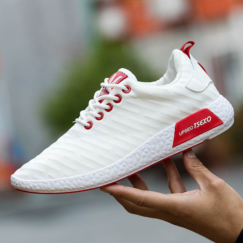 Spring and Autumn New Korean men's casual shoes men's shoes all-match tide running shoes lazy shoes White