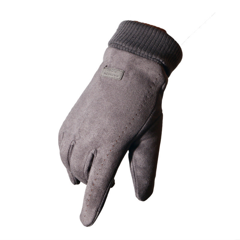 Suede gloves gray