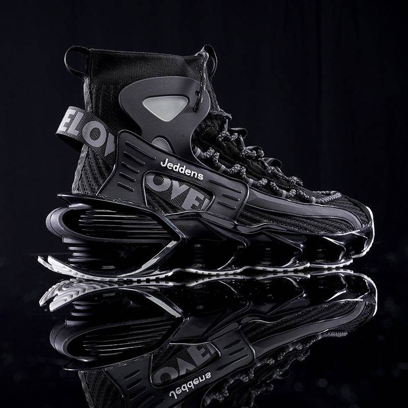 Men's Shoes Thick-soled Height Increase Shoes Men's Trendy Basketball Sneakers Black