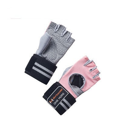 Weightlifting gloves breathable Press base black pink