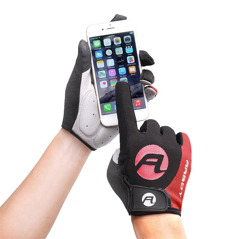 Touch screen full finger gloves touch screen gloves Red