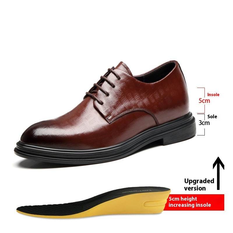 Business Formal Wear Leather Shoes Men's Leather Breathable Brown