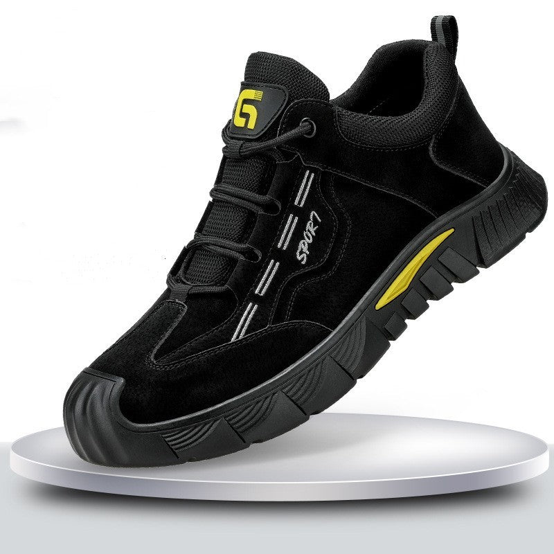 Anti-smash And Anti-puncture Steel Baothead Comfortable Soft Soled Safety Shoes Black