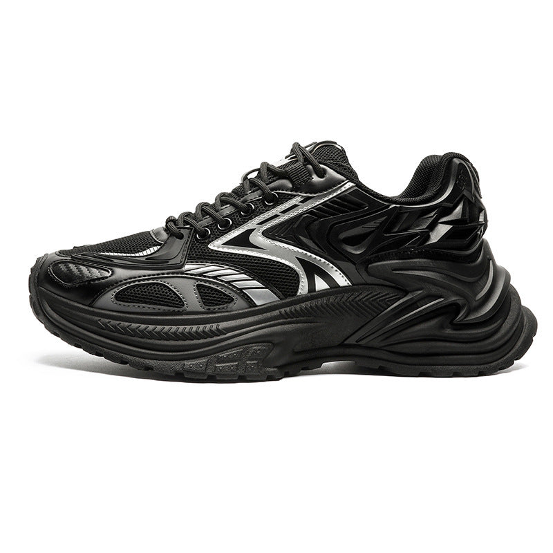 Breathable Casual Retro Sports Increased By Jogging Shoes Black