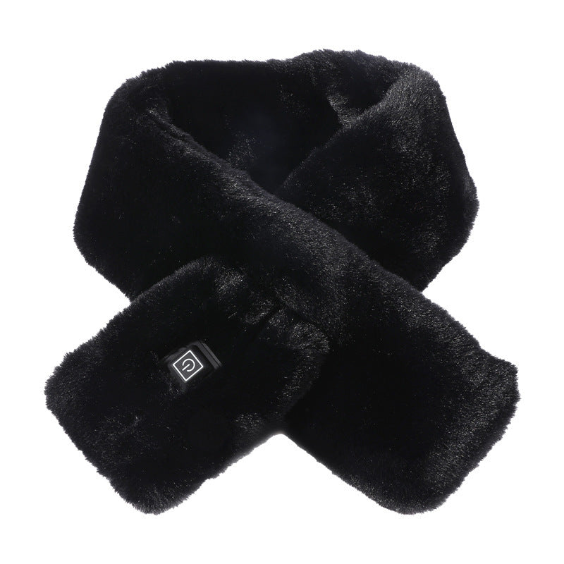 Heating Scarf USB Electric Heated Neck Wrap Heating Pad Pain Relief Three-gear Temperature Control Neck Warmer For Women Men Black