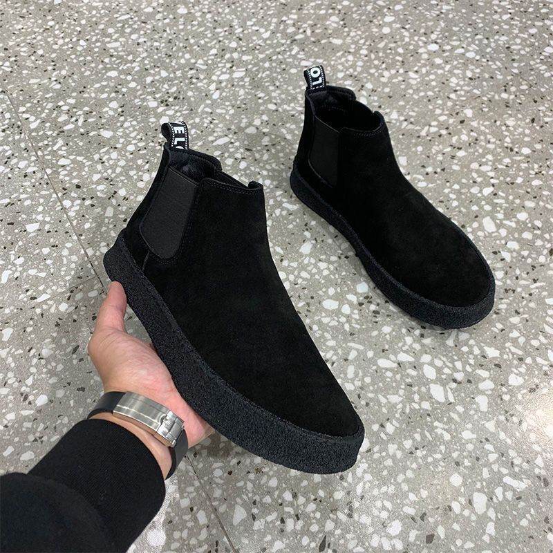 Autumn And Winter Warm Men's Casual All-matching Korean Cotton Shoes 885 Black Cotton