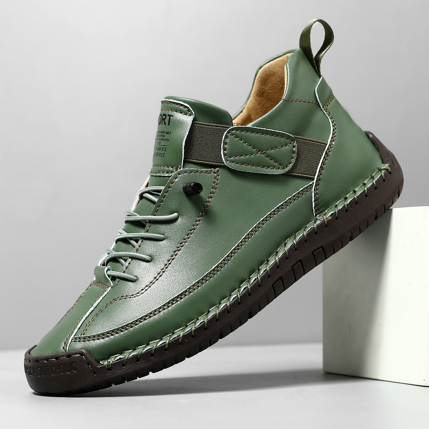 Men's Mid Top Martin Boots Outdoor Casual Shoes F9888 Green