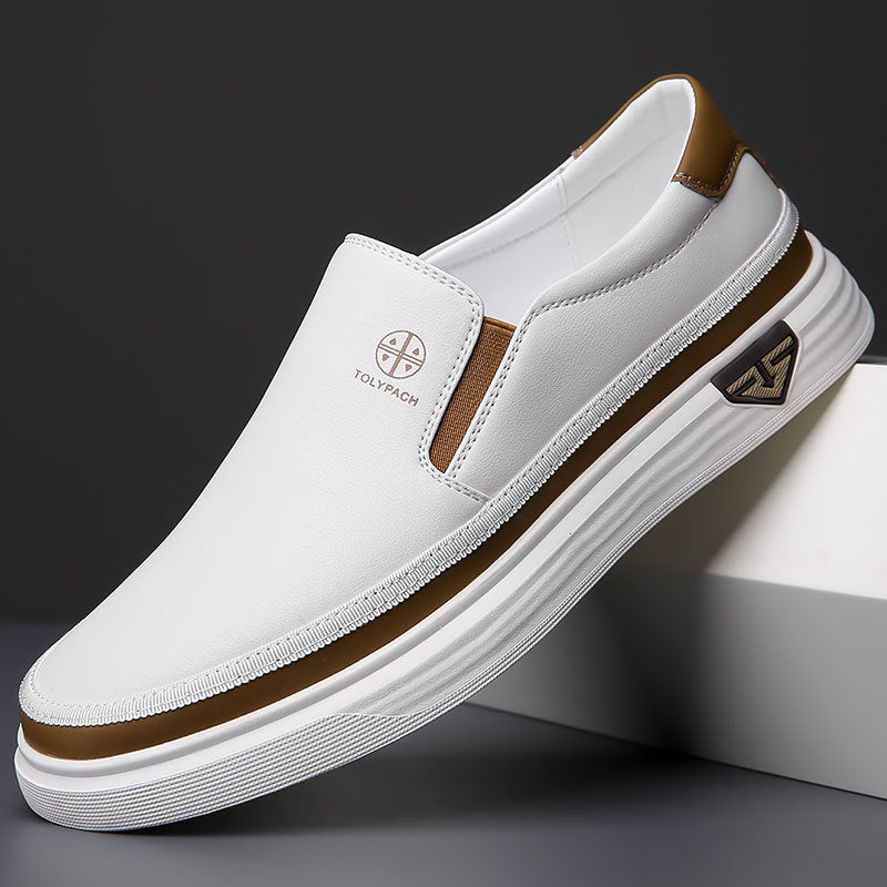 Lazy Slip On Men's Casual Leather Shoes White