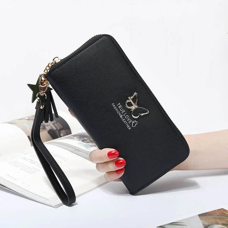 Korean Style Butterfly Hollow Metal Ladies Clutch Black