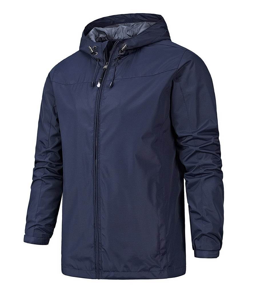 Outdoor Windproof And Waterproof All Season Mountaineering Jacket Jacket For Men Dark Blue