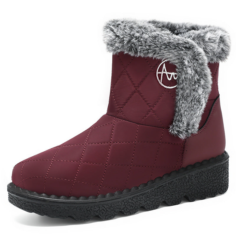Women's High-top Soft Bottom Outdoor Snow Boots DZ GM 996 Red