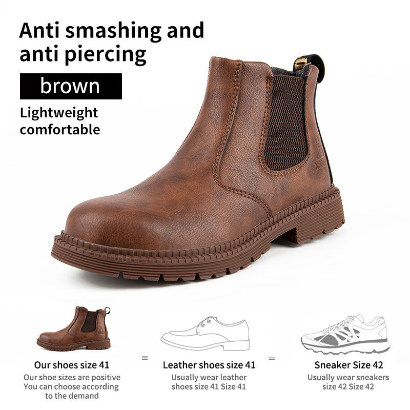 Non-slip, water-proof, oil-resistant and safety work safety shoes Brown