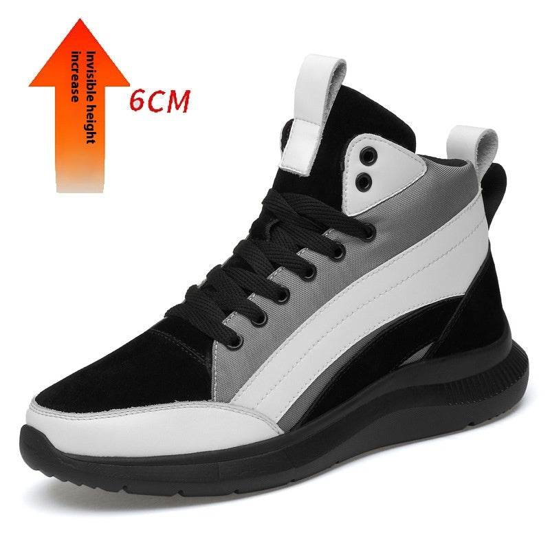Height Increasing 6 Autumn And Winter Invisible Height Increasing Insole 8CM Men's Shoes Increased 6CM White