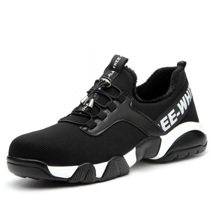 Men's safety shoes, ultra-light soft sole, anti-smash and anti-puncture Plus cashmere