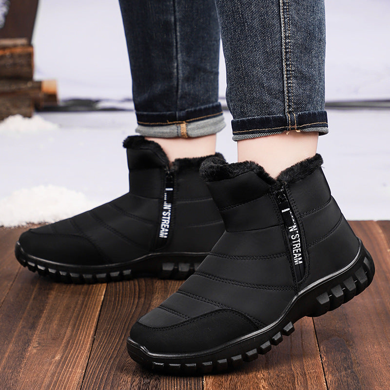 Men's Fleece-lined Thick Snow Boots Black