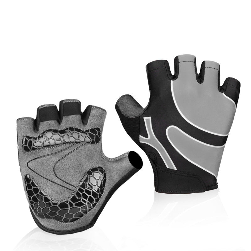 Half Finger Fitness Gloves Mountain Bike Gloves Grey