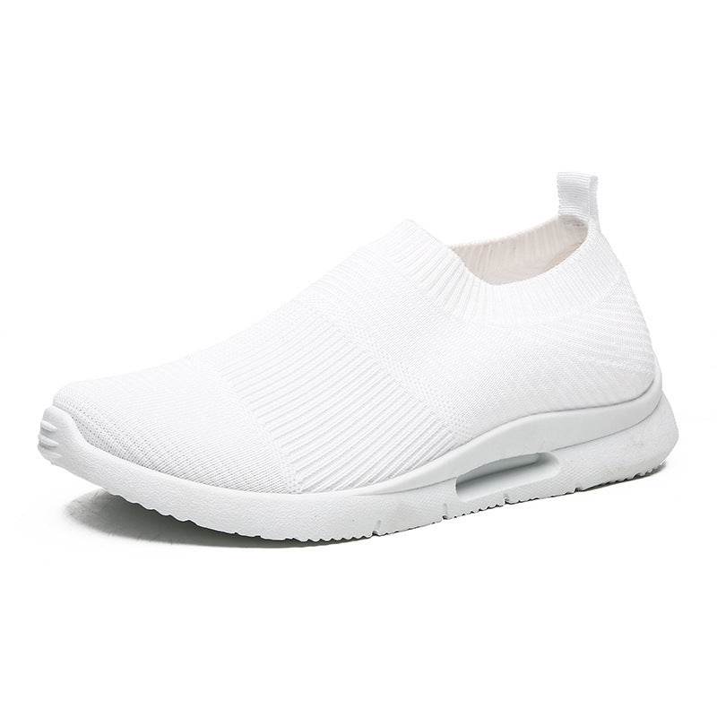 Flying Knit Sneakers Men's Mesh White Shoes Black Casual Sneakers White