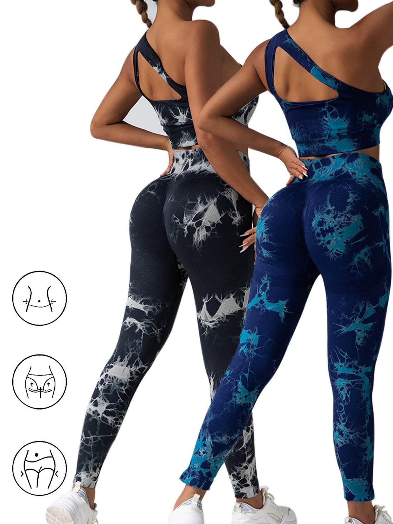 2pack Tie-dye Yoga Pants Seamless Yoga Pants - La Gaelliance DG ESsence