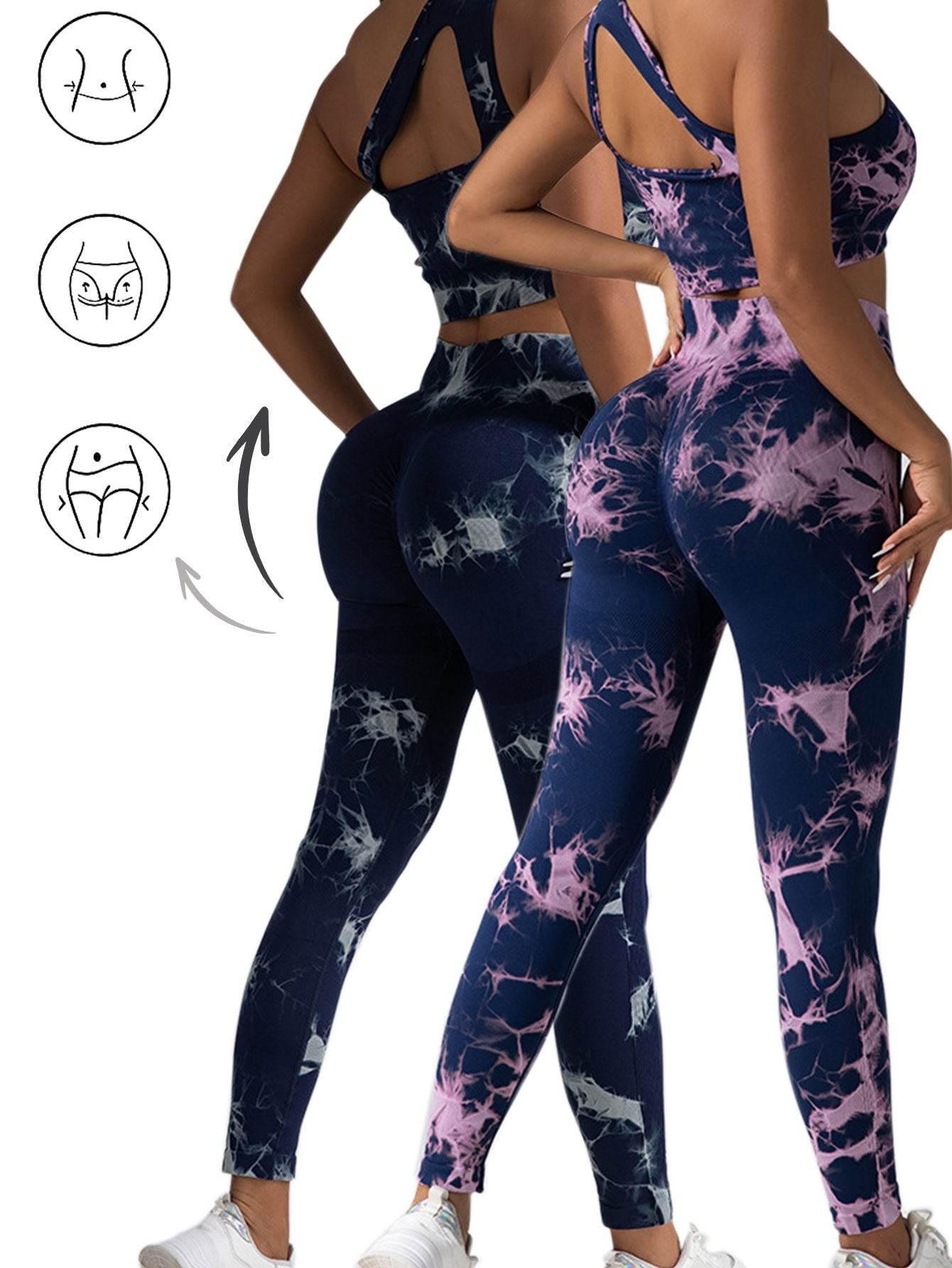 2pack Tie-dye Yoga Pants Seamless Yoga Pants - La Gaelliance DG ESsence