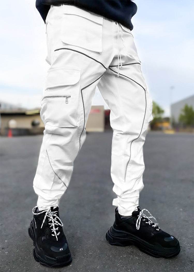 Autumn new casual pants men's Korean fashion brand White
