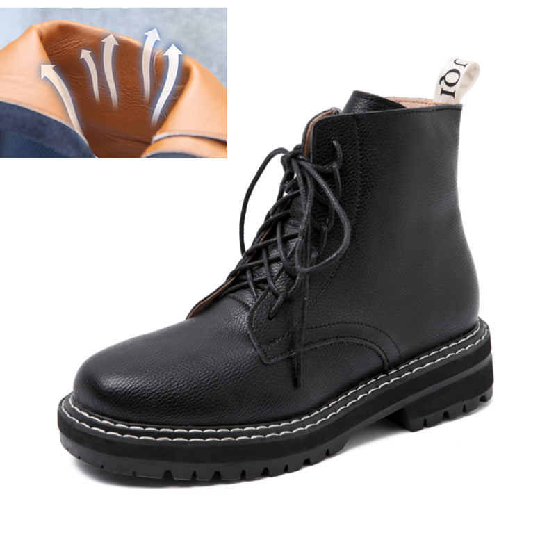 Women's boots with round toe straps Black