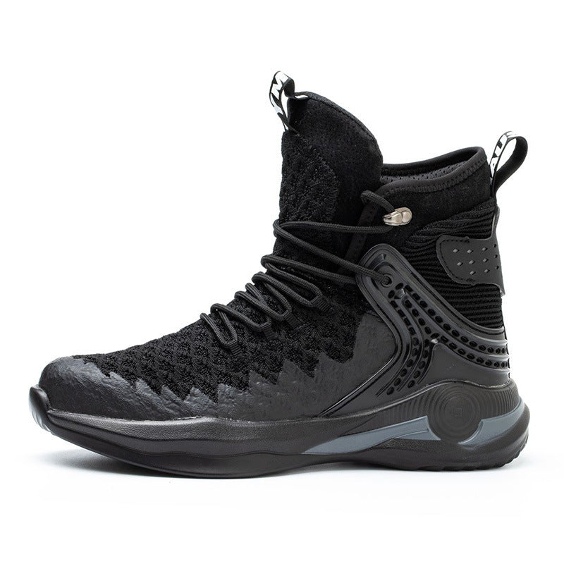 Flying Woven Breathable Protective Safety Shoes Large Size Mens Work Shoes 66black
