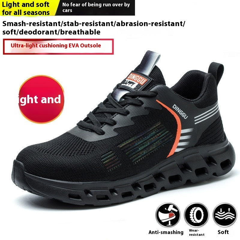 Safety Shoes Anti-smashing EVA Foam Rubber And Plastic Sole Breathable Lightweight Dark Gray 896