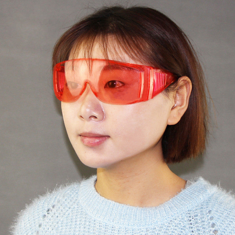 Safety Protection Full Transparent Glasses Red
