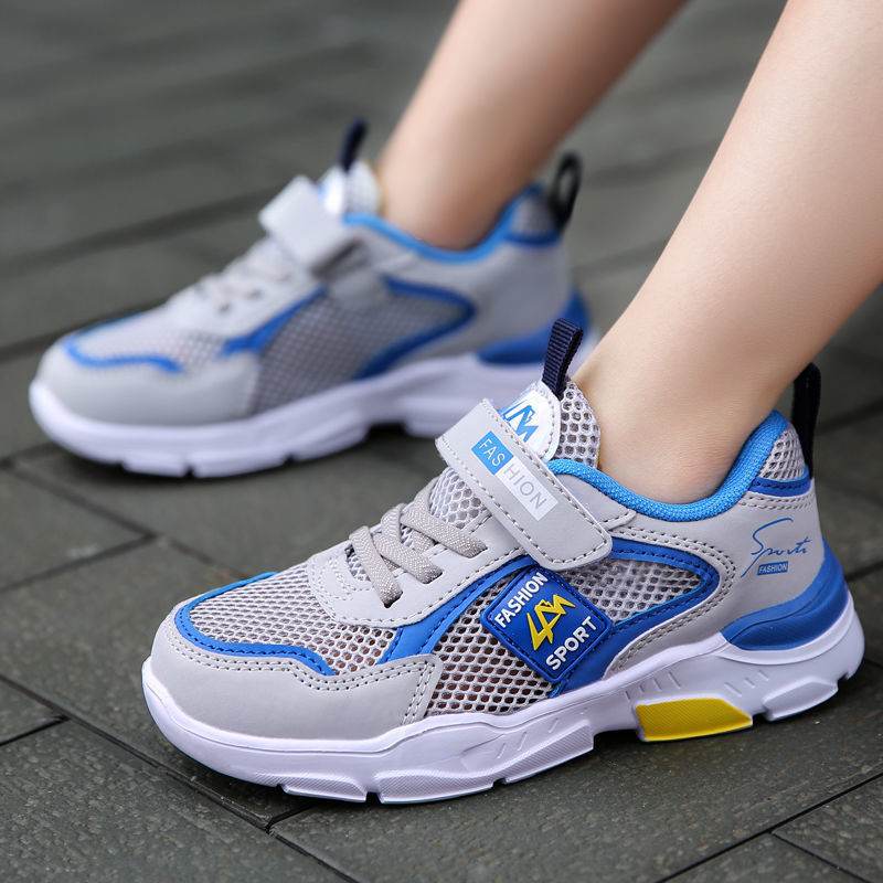 Children''s Shoes Boys summer running shoes children''s light Gray blue hollow single net