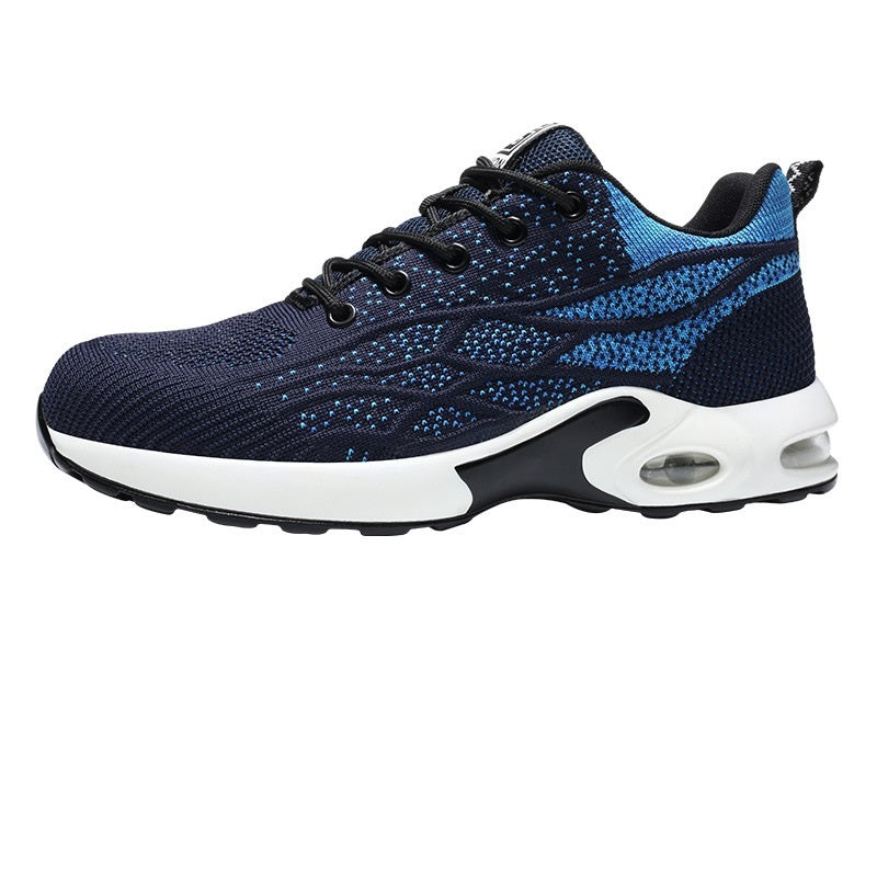 Men's And Women's Impact Resistant And Puncture Resistant Safety Shoes Cushioning Work Shoes Blue