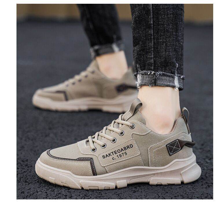 Trendy Retro Korean Type Men's Outdoor Shoes Khaki