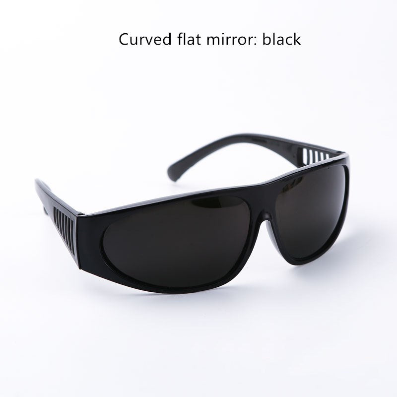 Men's protective glasses flat glasses Black Curved flat mirror