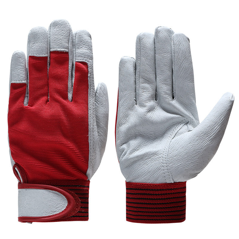 Labor protection gloves pigskin gloves Red