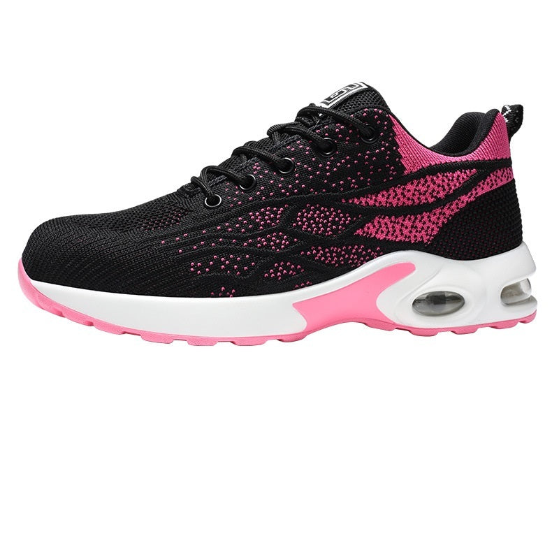 Men's And Women's Impact Resistant And Puncture Resistant Safety Shoes Cushioning Work Shoes Pink