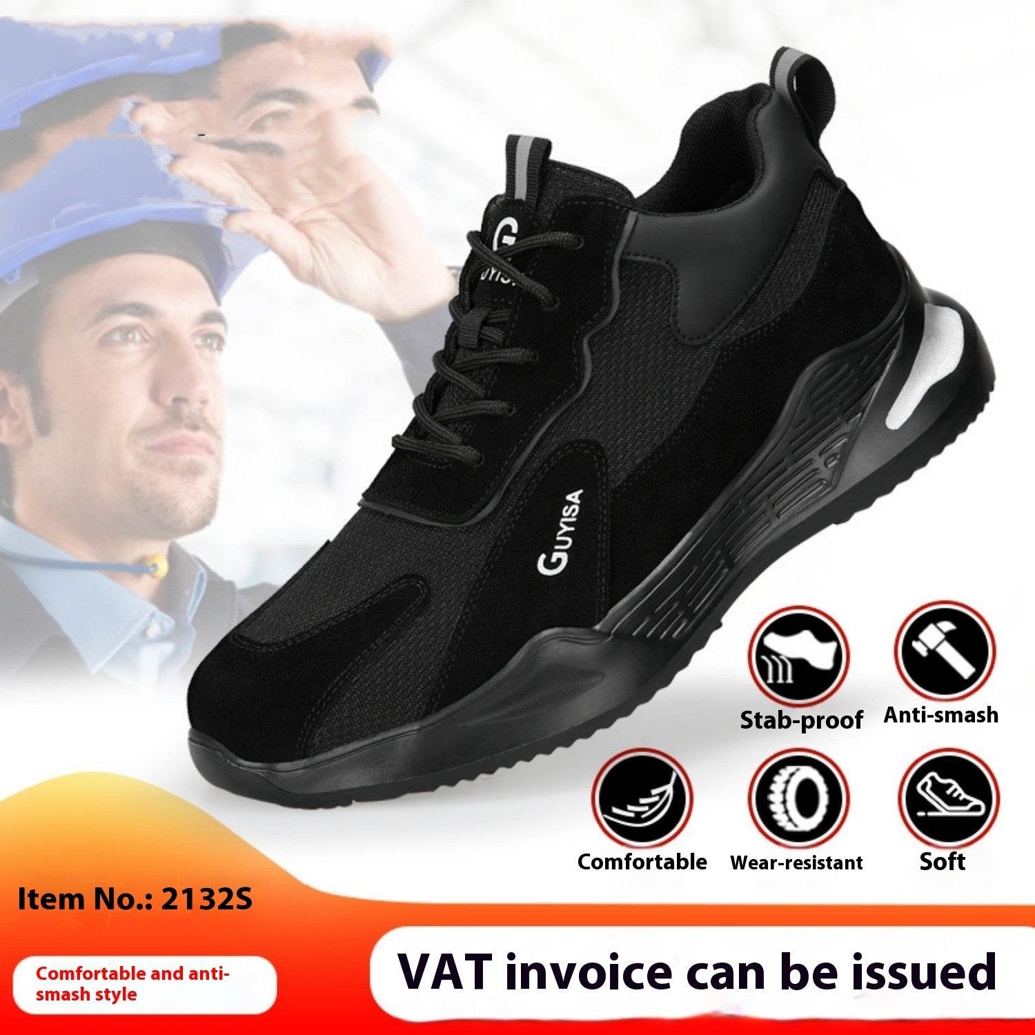 Labor Protection Shoes For Men In All Seasons Wear resistant black version