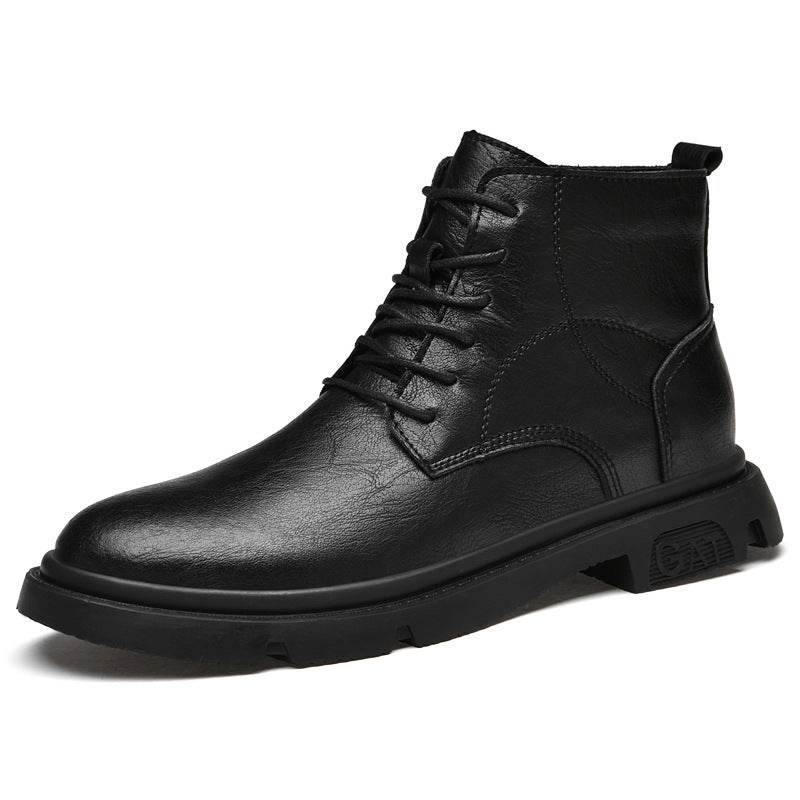 Martin Boots Men's Autumn Elevator Shoes 10cm Breathable Black 6cm