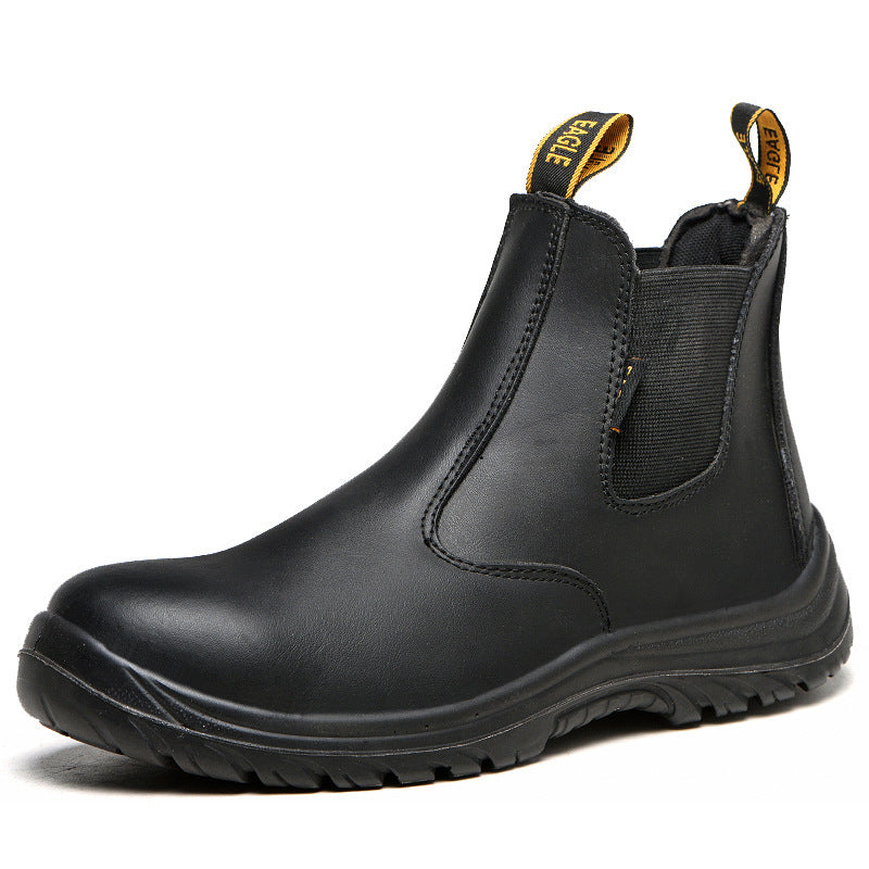 Leather safety shoes boots safety work shoes Black