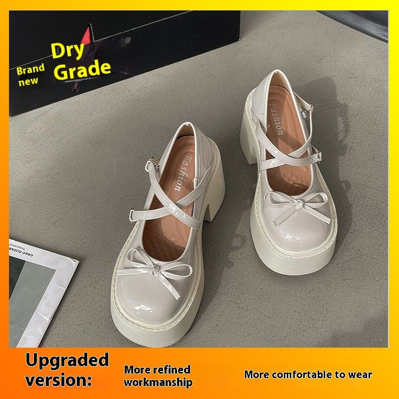 French Style All-matching Mary Jane Shoes Women Beige