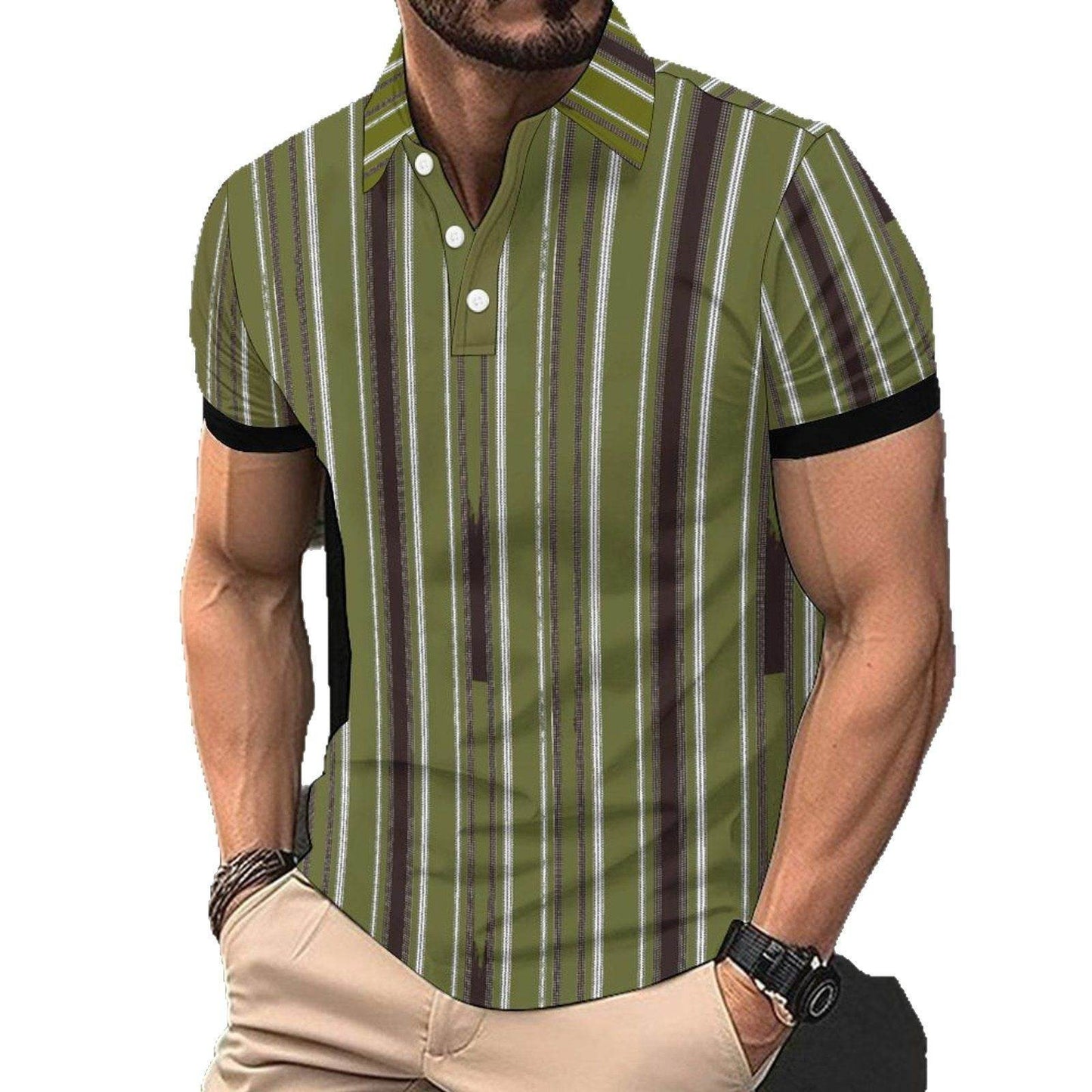 Fashion Casual Men's American Printed Short Sleeve
