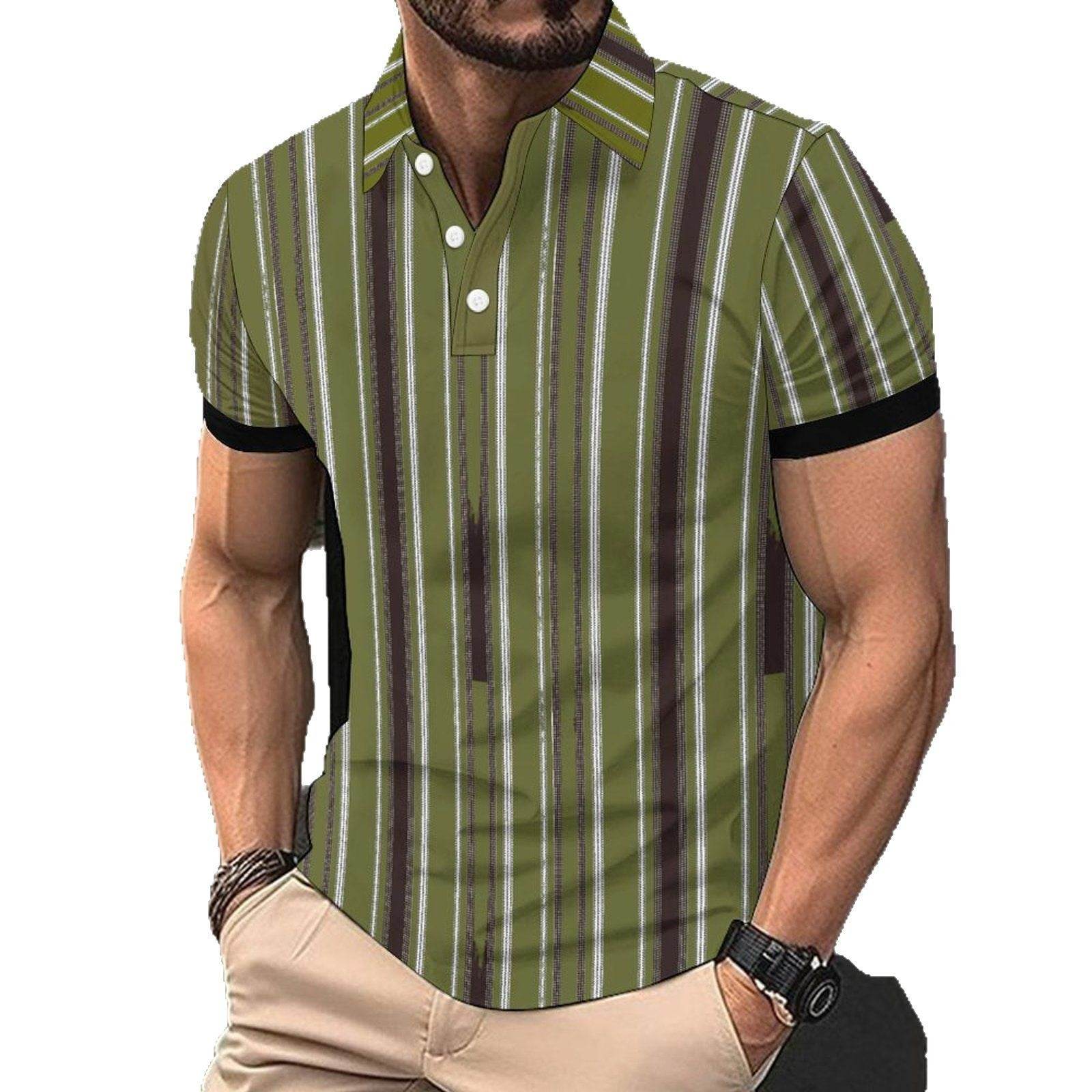 Fashion Casual Men's American Printed Short Sleeve