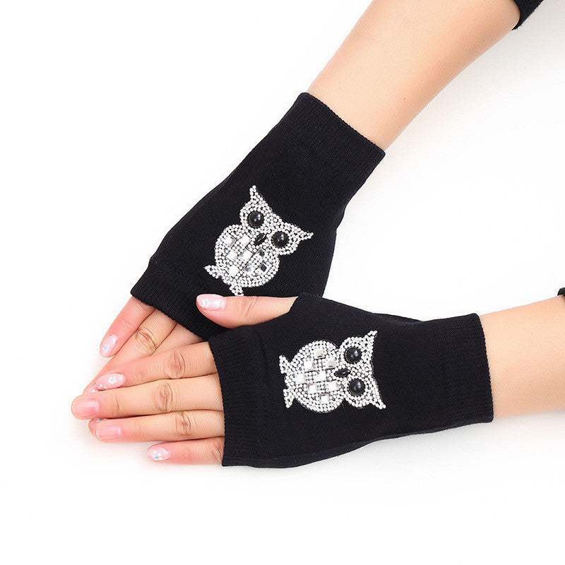 Cotton Gloves Elastic Small Gloves Leak Owl One size
