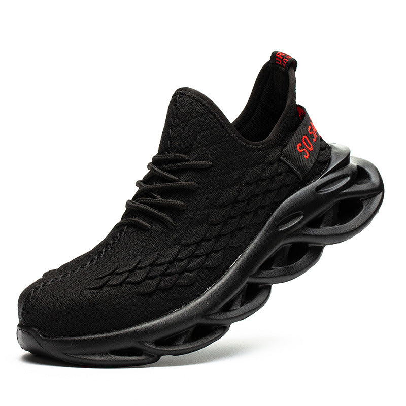 Anti-smash And Anti-puncture Breathable Steel Toe Safety Protective Shoes Men Twisted black