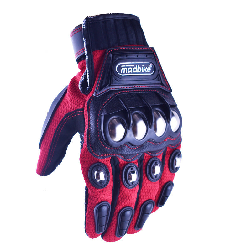 Alloy Protective Riding Gloves Electric Vehicle Protective Gloves Red