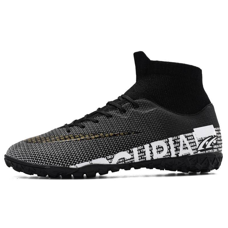 Men's Plus Size Soccer Shoes High Top AG Spikes Black