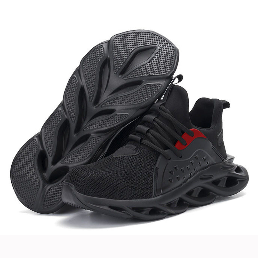 Flying fabric four seasons safety shoes Black