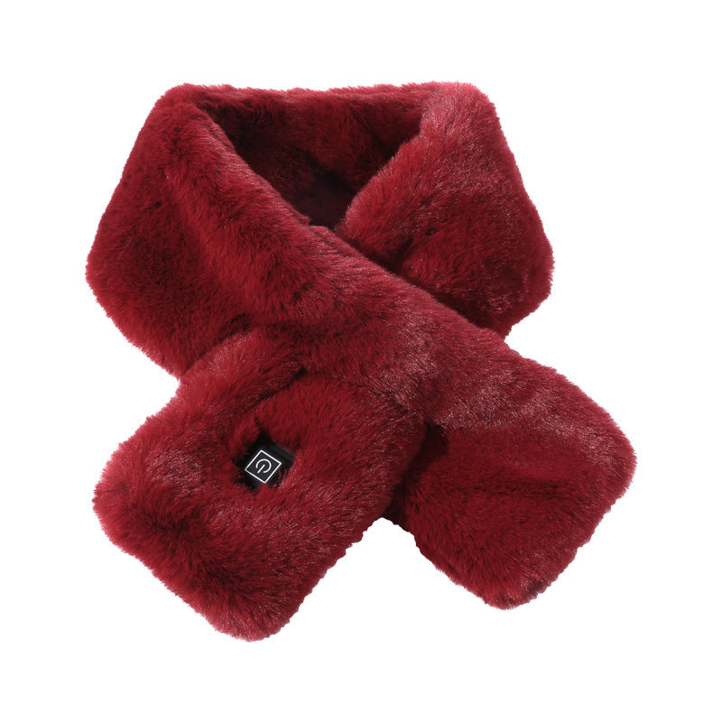 Heating Scarf USB Electric Heated Neck Wrap Heating Pad Pain Relief Three-gear Temperature Control Neck Warmer For Women Men Wine Red